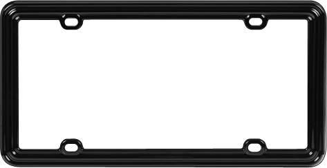 Solid Black Plastic License Plate Frames